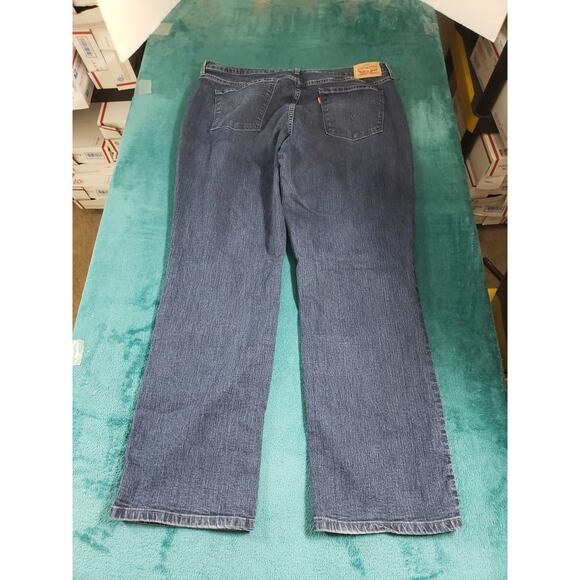 Levis 505 Jeans Size 16 Womens Blue Stretch Pants Mid Rise Curvy Straight - Picture 11 of 14
